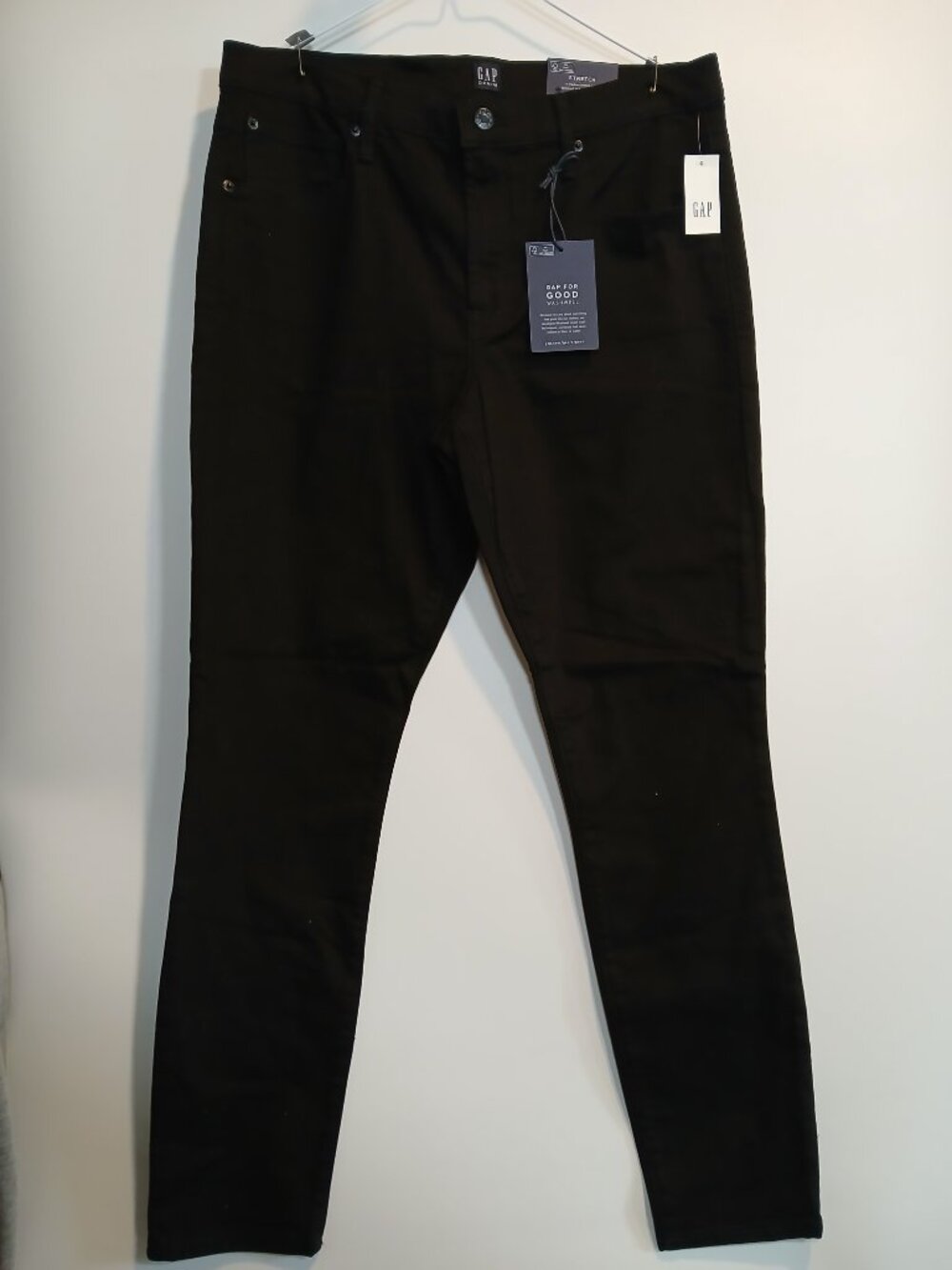 GAP Black Skinny Stretch Jeans Size: 32 Regular Solid Black Denim NWT